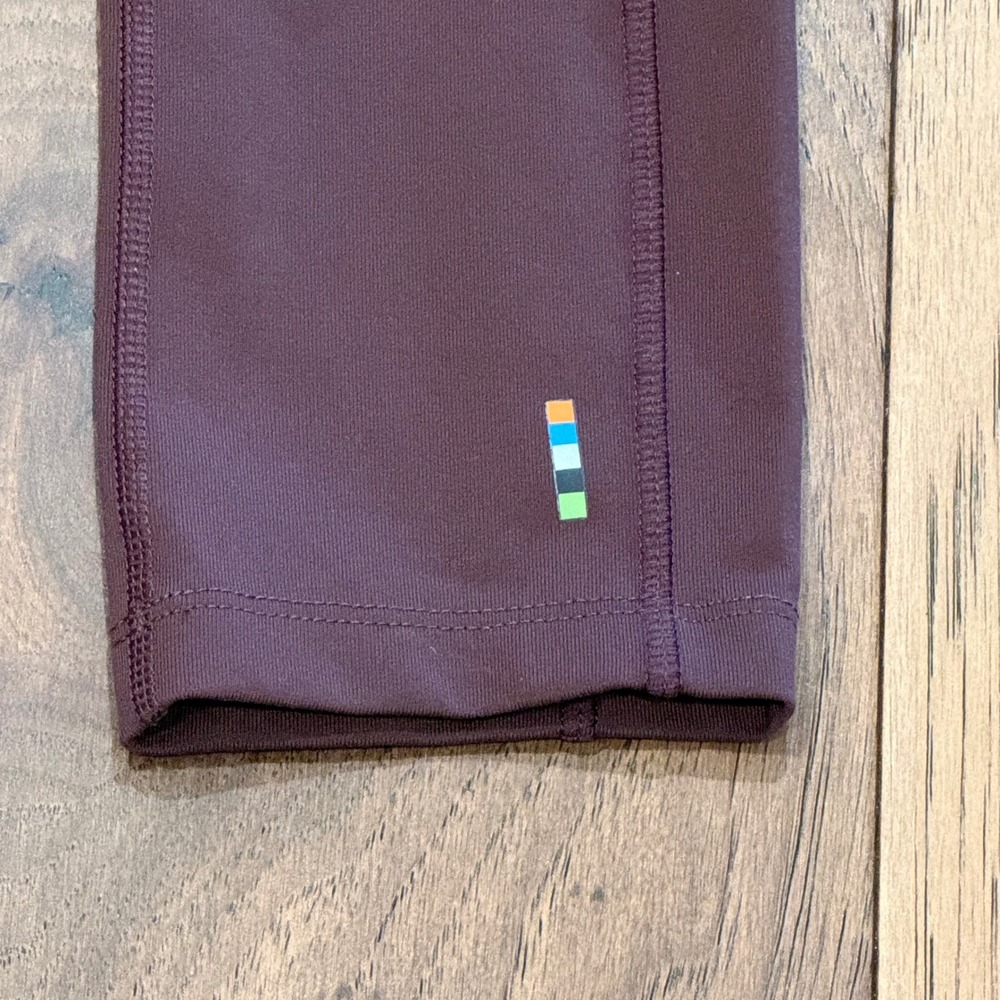 Smartwool Womens Merino Sport Fleece Lined Leggings Burgundy Plum Small Pocket - Picture 2 of 6